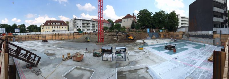Panorama der Baustelle Fürstenau-Carree Herford
